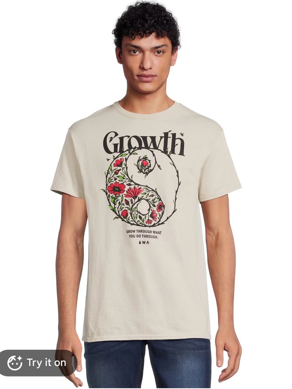2 for $10 sale: DOM t-shirt graphic ying yang growth - S